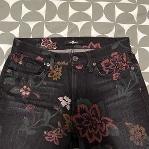 7 for all mankind jeans with gorgeous painted flower details